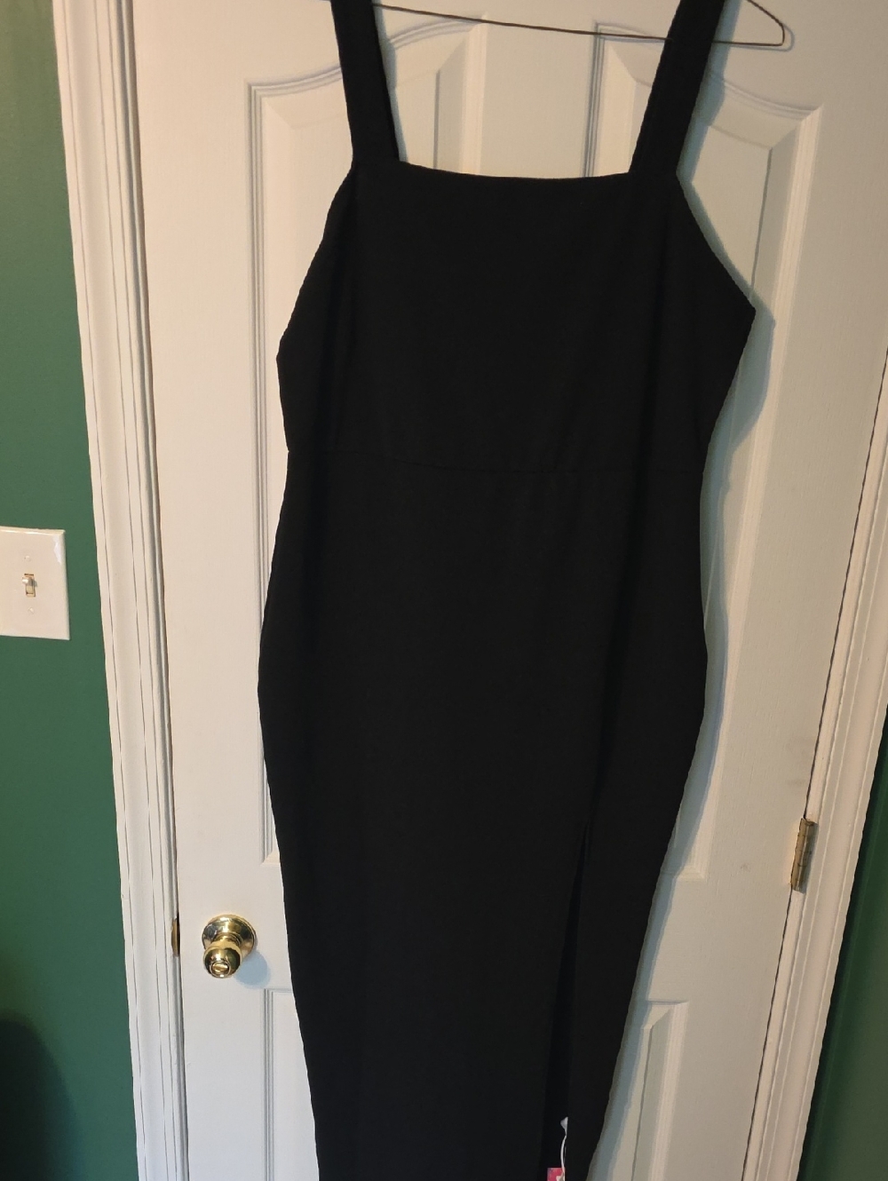 SHEIN Black Square-Neck Maxi Dress